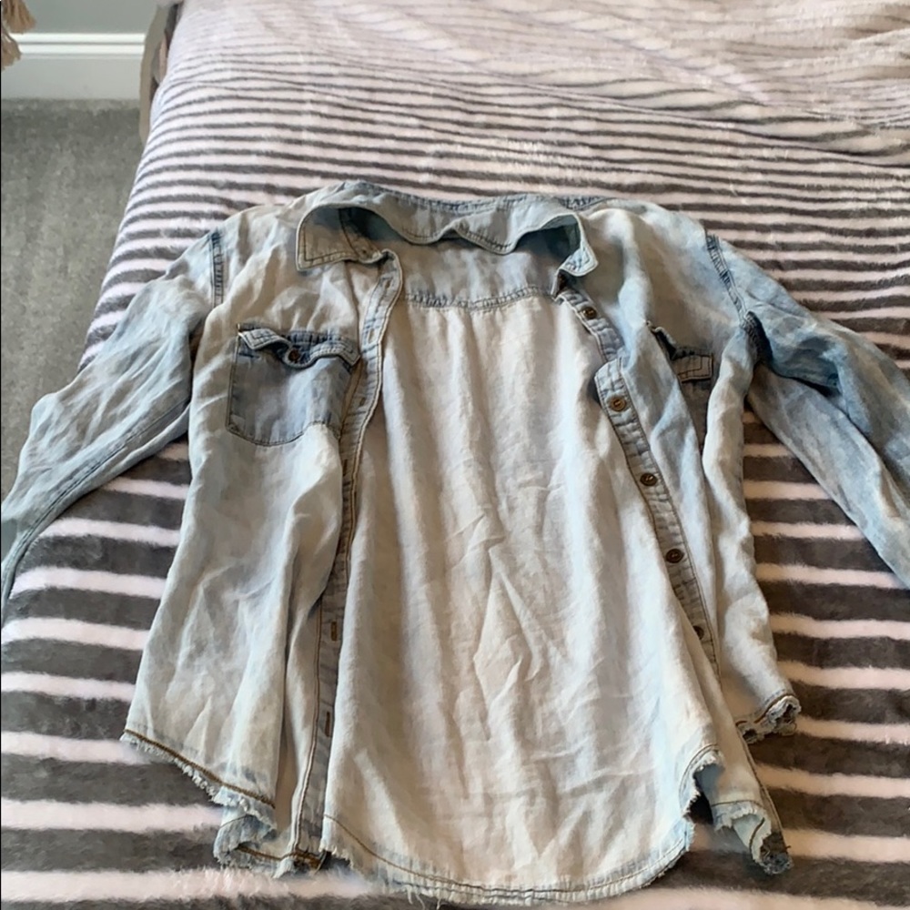 washed out button just jean jacket